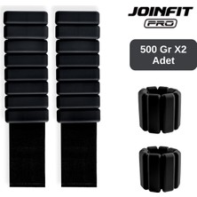 Joınfıt Pro El ve Ayak Bilek Ağırlığı Siyah 500 gr x 2 Adet | Ayarlanabilir Spor ve Fitness Ekipmanı