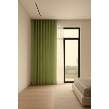 Jakar Fon Perde - Açık Yeşil - Pileli Dikim - 1x2,5 Pile - JKR450