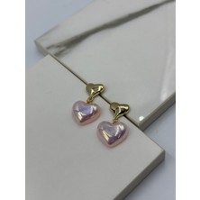 Gold Kalpli Inci Taşlı Sallantılı Küpe