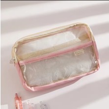 Kawaii Şeffaf Büyük Boy Geniş Kapasiteli Kanvas Su Geçirmez Kalemlik Cüzdan Sevimli Hediyelik