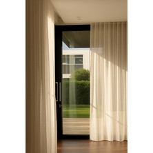 Kalın Dokulu Hasır Keten Tül Perde - Açık Pembe - Pileli Dikim 1x2,5 Pile - BRS423