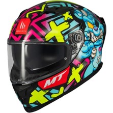 mt Braker Sv FF128SV Crazy Teddy B7 Parlak Full Face Motosiklet Kaskı