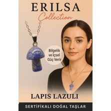 Sertifikalı Mantar Model Lapis Lazuli Taşı Kolye - Bilgelik ve Içsel Güç Veren Doğal Taş