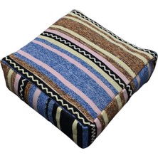 Yeni El Dokuma Dekoratif Puf Köşe Minderi Kırlent Kılıfı Kilim 6222