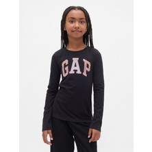 Gap Kız Çocuk Siyah Gap Logo T-Shirt