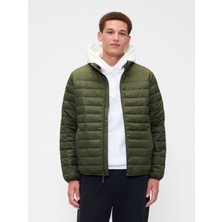 Gap Erkek Haki 100% Geri Dönüştürülmüş Relaxed Coldcontrol Şişme Mont