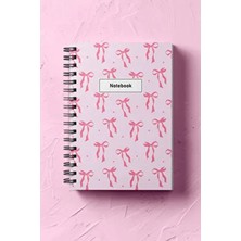 Midilli Pembe Kurdelalı Not Defteri 120 Sayfa A5 Ölçülerde Spiralli Kullanışlı Tasarım