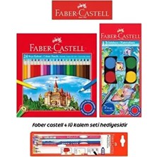 Faber-Castell 2'li Boyama Seti ( 24'lü Kuru Boya + 12'li Sulu Boya + Kalem Seti Hediyeli )