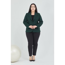 Kadın Pötikareli Düğmeli Klasik Ceket