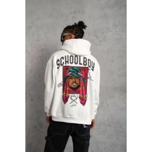 Kanonik Education Erkek SCHOOL BOY Baskılı Kapüşonlu Sweat - Beyaz