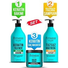 Fitness Professional Fitness Brezilya Fönü Keratin Bakımı Parabensiz Tuzsuz Şampuan 1000 ml & Onarıcı Keratin Maskesi 500 ml