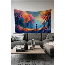 Moud's Büyülü Orman Desenli Duvar Halısı Duvar Örtüsü Tapestry Süet Dokulu Kumaş