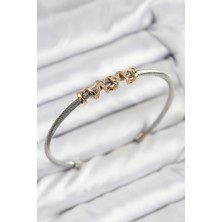 TunaStore 316L Çelik Zirkon Taşlı Model Gold ve Gümüş Renk Kadın Bileklik