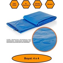 NetBazaars Ebatlı Branda, 4x4 Çadır 140 Gr/m2 Su Geçirmez Kamyon Saman Inşaat Gölgeeme Çadırı