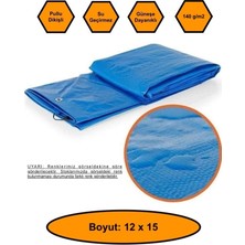 NetBazaars Ebatlı Branda, 12X15 Çadır 140 Gr/m2 Su Geçirmez Kamyon Saman Inşaat Gölgeeme Çadırı