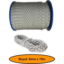 NetBazaars  8 mm Sentetik Iskota Halat, Dağcı Ipi, Kamyoncu Halatı, Outdoor Kamping Piknik Salıncak Halatı, 15 Metre