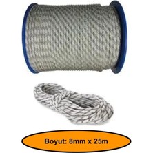 NetBazaars  8 mm Sentetik Iskota Halat, Dağcı Ipi, Kamyoncu Halatı, Outdoor Kamping Piknik Salıncak Halatı, 25 Metre
