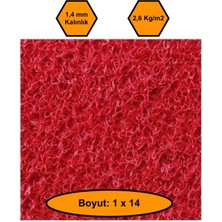 NetBazaars Kırmızı Kıvırcık Plastik Paspas, Dış Mekan Için Paspas, 1X14
