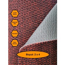 NetBazaars Bordo Mısır Patlağı Desenli Sentetik Halı, Kaydırmaz Tabanlı Zemin Kaplama Ürünü, 2x4 Metre