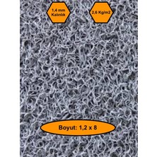 NetBazaars Gri Kıvırcık Plastik Paspas, Dış Mekan Için Paspas, 1,2x8