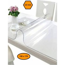 NetBazaars 2,0 mm Pvc Masa Örtüsü, Şeffaf Masa Kaplaması, 100X170