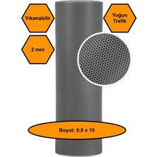 NetBazaars Gri Petek Mat Pvc Kaydırmaz Petek Paspas, 0,9X10 Metre