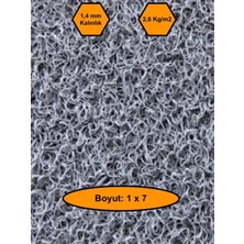 NetBazaars Gri Kıvırcık Plastik Paspas, Dış Mekan Için Paspas, 1x7