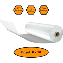 NetBazaars 160 Micron Naylon Örtü, Şeffaf Su Geçirmez Naylon, 6X28 Metre