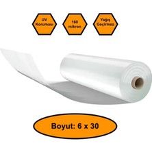 NetBazaars 160 Micron Naylon Örtü, Şeffaf Su Geçirmez Naylon, 6X30 Metre