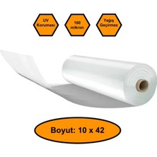 NetBazaars 160 Micron Naylon Örtü, Şeffaf Su Geçirmez Naylon, 10X42 Metre
