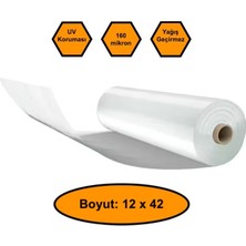 NetBazaars 160 Micron Naylon Örtü, Şeffaf Su Geçirmez Naylon, 12X42 Metre