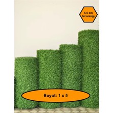 NetBazaars 1x5 Metre Çim Çit, Bahçe Çiti, Dekoratif Telli Çit, Yapay Çim Çit