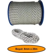 NetBazaars  8 mm Sentetik Iskota Halat, Dağcı Ipi, Kamyoncu Halatı, Outdoor Kamping Piknik Salıncak Halatı, 20 Metre