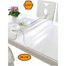 NetBazaars 2,0 mm Pvc Masa Örtüsü, Şeffaf Masa Kaplaması, 100X140