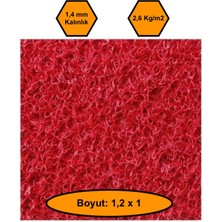 NetBazaars Kırmızı Kıvırcık Plastik Paspas, Dış Mekan Için Paspas, 1,2x1