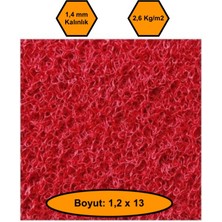 NetBazaars Kırmızı Kıvırcık Plastik Paspas, Dış Mekan Için Paspas, 1,2X13