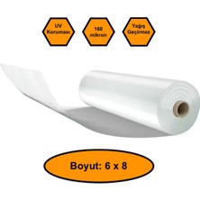 NetBazaars 160 Micron Naylon Örtü, Şeffaf Su Geçirmez Naylon, 6x8 Metre