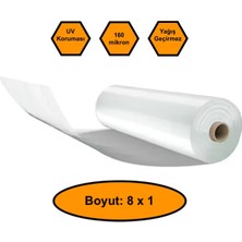 NetBazaars 160 Micron Naylon Örtü, Şeffaf Su Geçirmez Naylon, 8x1 Metre