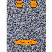 NetBazaars Gri Kıvırcık Plastik Paspas, Dış Mekan Için Paspas, 1X12