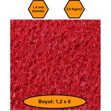 NetBazaars Kırmızı Kıvırcık Plastik Paspas, Dış Mekan Için Paspas, 1,2x6