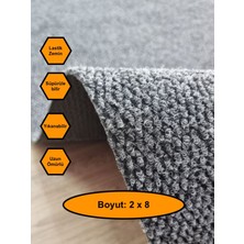 NetBazaars Gri Mısır Patlağı Desenli Sentetik Halı, Kaydırmaz Tabanlı Zemin Kaplama Ürünü, 2x8 Metre