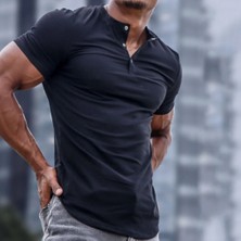 Martcini Kadın Kısa Kollu Hakim Yaka Önü Düğmeli Viskon Bluz