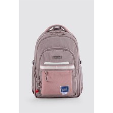 Ççs Su Geçirmez Kumaş Çocuk Çok Gözlü Mor Pembe Ortopedik Sırt Okul Çantası (51928)