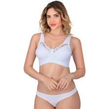 BEYAZ MI Emay 181 B Dantelli Toparlayıcı Cotton Sütyen