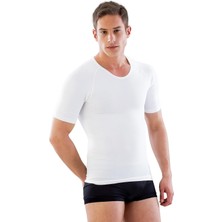 BEYAZ MI Emay E1010 Yarım Kol Erkek Korse Atlet