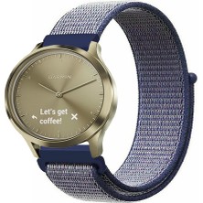 Tagomoon Garmin Vivomove Luxe , Style , Trend , Hr ile Uyumlu Kordon Cırt Cırtlı Spor Kumaş Kayış