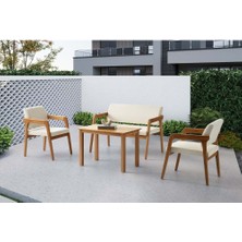 Yuvaset Home Naturel 2 Adet Eliza Sandalye - Eliza İkili Bench - Eliza Sehpa Eliza Çay seti