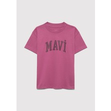 Mavi Mavi Logo Baskılı Pembe Tişört 7610385-70651