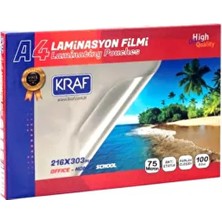 Modellino A4 Laminasyon Filmi Kraf 100 Adetli Paket - 75 Micron