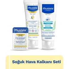 Mustela Soğuk Hava Kalkanı Seti- Rahatlatıcı Göğüs Balsamı, Kuru Cilt Yüz Kremi, Stick Bebek Çocuk